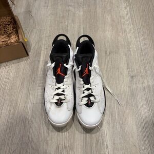 Jordan Athletic Shoes White and Black with Red Accents